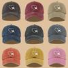 Heart & Plane Print Hip-Hop Dad Hat Adjustable Washable Baseball Cap Outdoor Adventure Cycling Sun Protection Hat