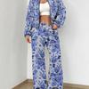 Black Retro Style Explosion Autumn and Winter New European and American Women's Clothing Flower Printing Suit Women