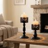 Romantic Metal Candelabra Vintage Tall Candle Holder Ornaments  Home Decor