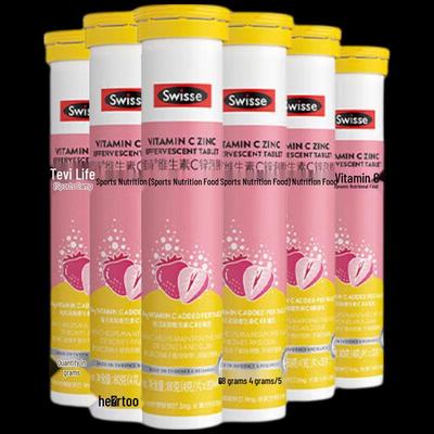 Vitamin C + Zinc Effervescent Tablets, Strawberry, 6-Pack