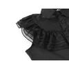 Girls Wednesday Addams Costume Dress, Gothic Party Cosplay, Halloween Role Play, Black Polyester Dress, 140cm