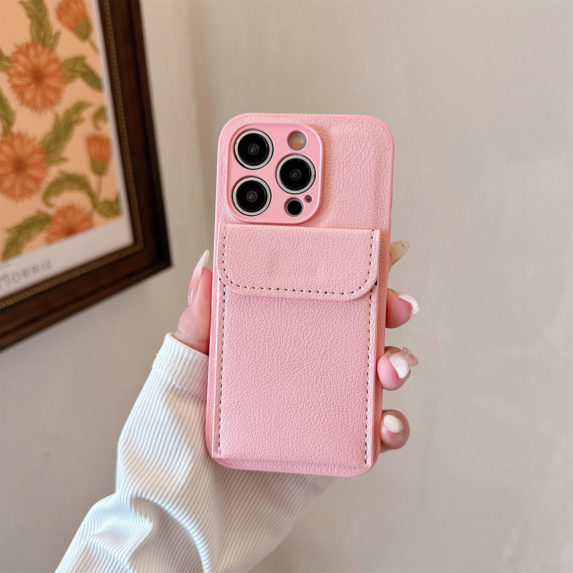 

Кожаный чехол-картхолдер с полным покрытием и текстурой личи для iPhone 15 и 12, совместимый с Apple Air. Apple 11