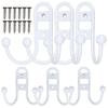 Bathroom Wall Hooks Iron Vintage Hooks for Clothes Hanging 6Pcs White