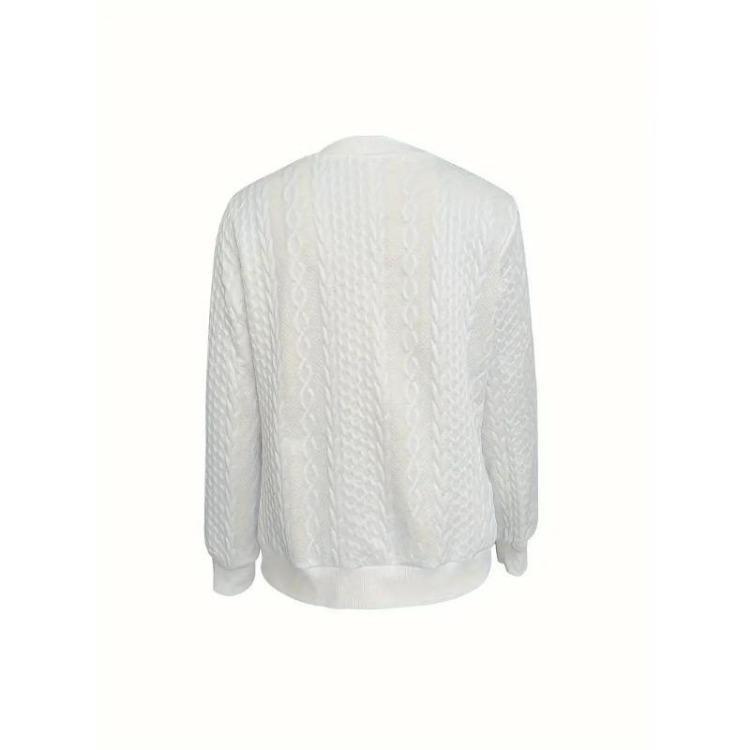 2024 Autumn Winter Women Fashion Solid Color Zipper Pilot Jacket Casual Long Sleeve Sweater Coat Outerwear