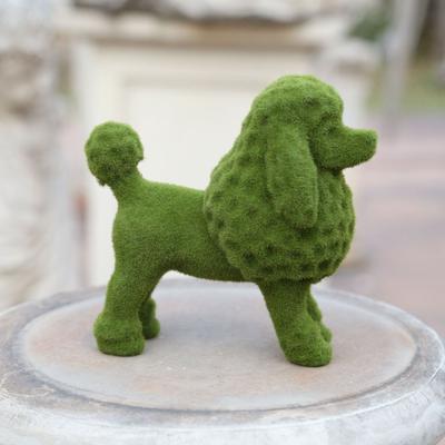 Flocked Animal Statue European Style Handcrafted Resin Simulation Moss Flocked Figurine for Garden Type C