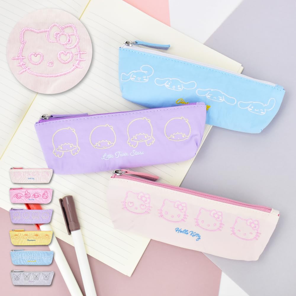 Little Twin Stars Face Embroidered Pencil Case SRTZ-285