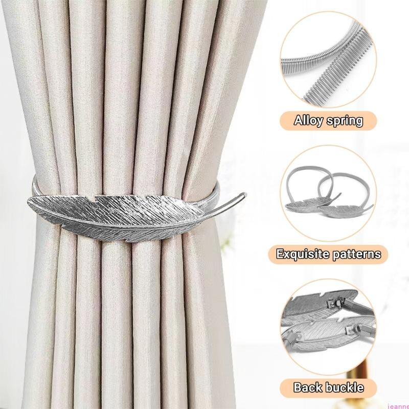 Decorative Curtain Tiebacks with High Stretchy Wire Rope,Creative Curtain Rope Buckles for Home,Office,Window Decoration