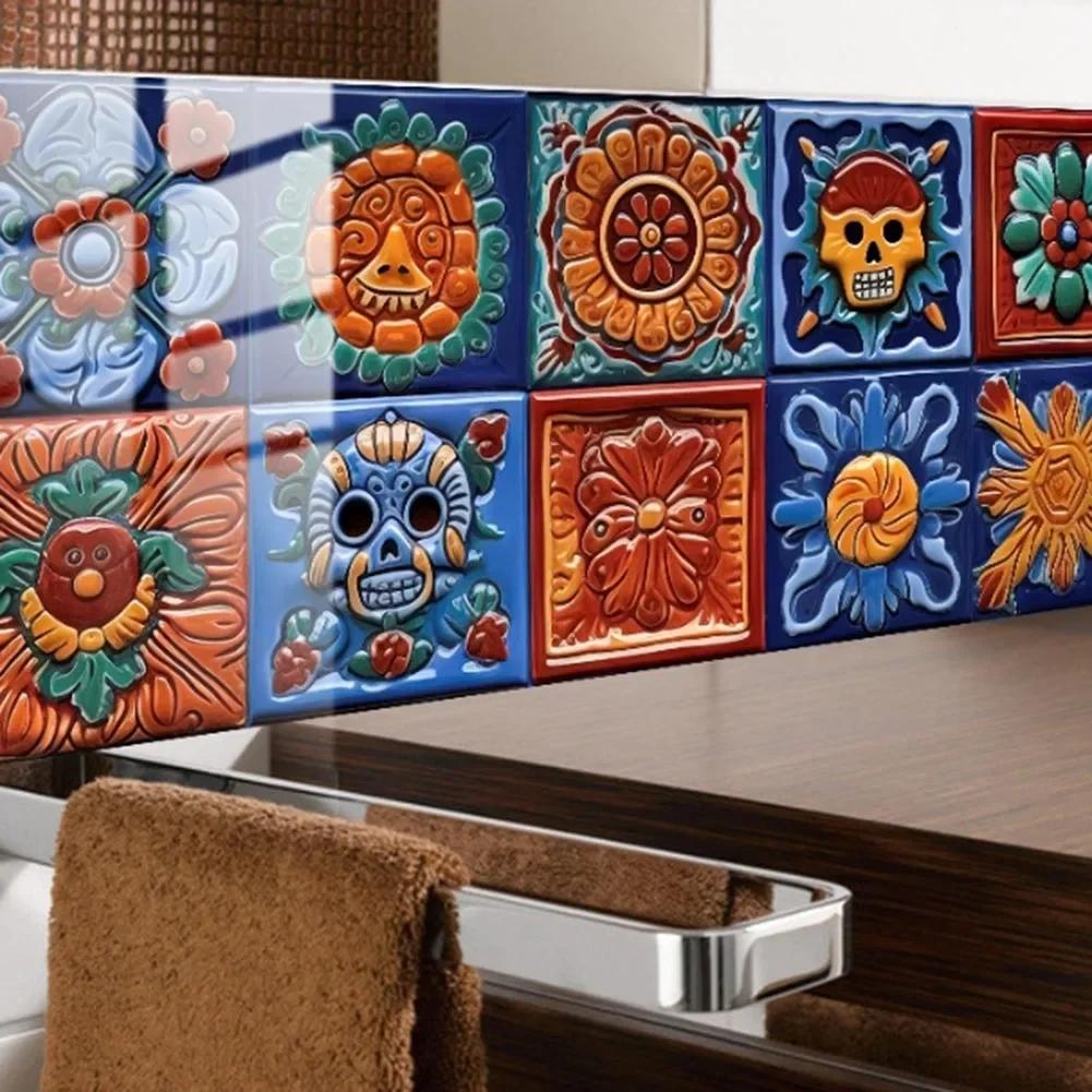 Decoration Options Wall Tiles Long Lasting Use Mexican Tiles DIY Decoration Options Decals PVC High Quality PVC