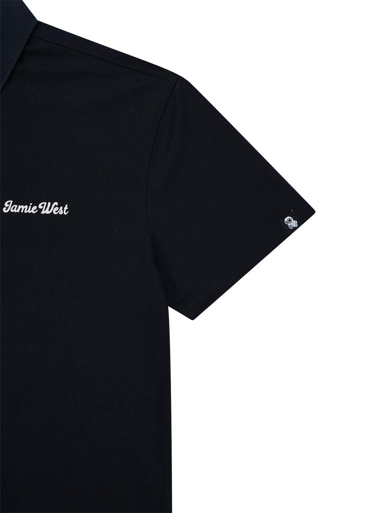Jeimiweseuteu [Jwgc] J.T.C Lettering Polo Shirt (Black)