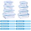 Stackable Glass Meal Prep Containers Airtight Seal Food Storage Box for Kitchen Refrigerator