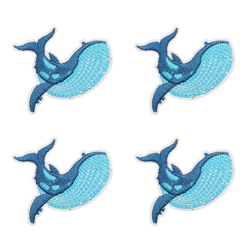 10pcs Luxury Cruise Ship Embroidery Patch Sea Trip Blue Whale Iron On Patches For Clothes Jackets Backpack Sew Stickers Badge 