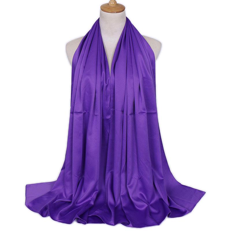 Fashion new plain malaysia satin silk hijab scarf solid color long muslim scarves headscarf turban muslim shawl female