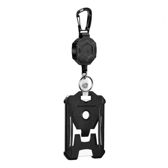 

Easy-pull Buckle Badge Holder with Stainless Steel Cord Keychain Badge Reel Heavy-Duty Extendable Keychains ID Holder Break Straps Badge Reel B