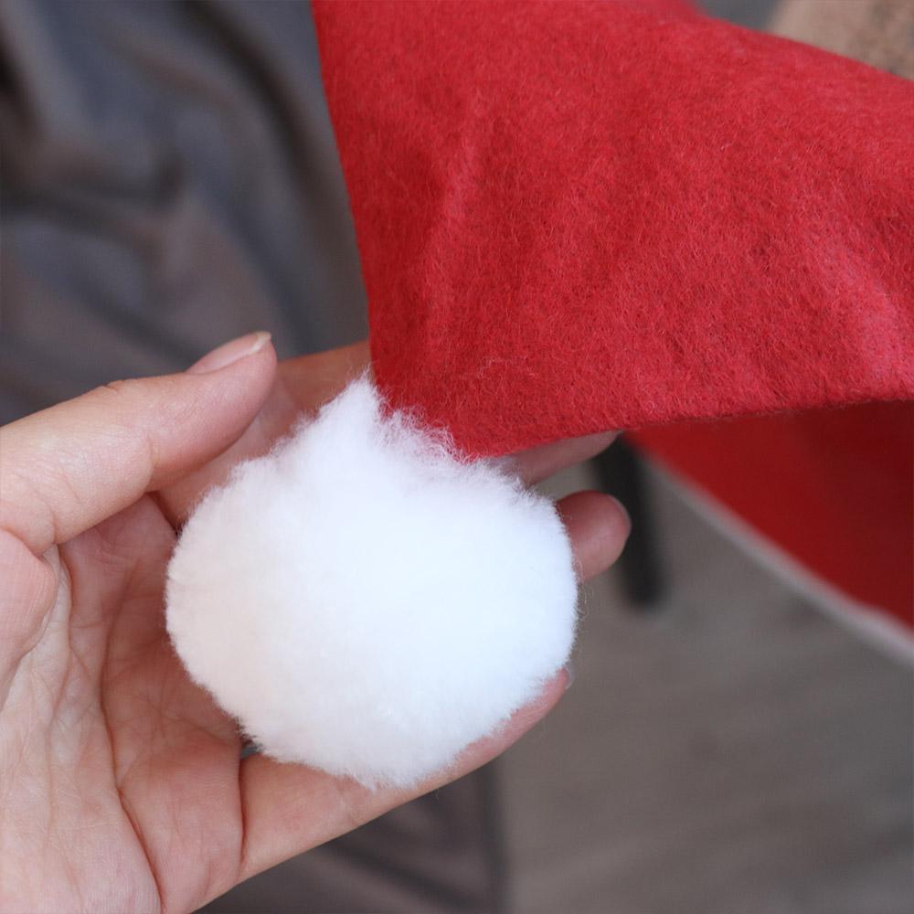 4pcs Plush Ball Xmas Dinner Chair Seat Cover Soft Christmas Table Decor  Dress-up Props