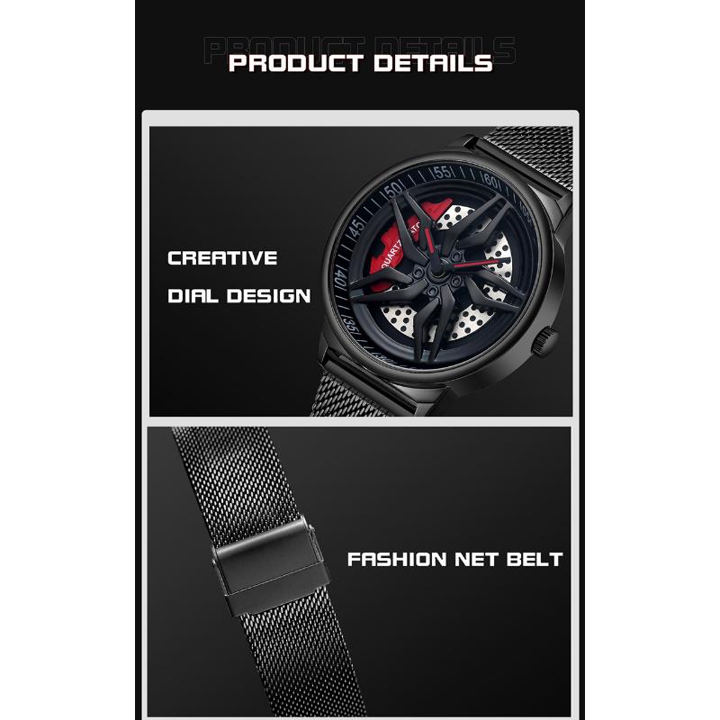 Personalitate Cool Barbat Menyuri Ceas Stereo Rotire Cadran Casual Reteaua Impermeabil Cu