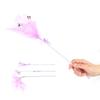 3Pcs Set Cat Funny Stick Wand Bowknot Design Pet Teaser Toys with Crisp Bell and Feather