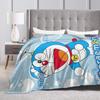 Doraemons Blankets Blue Robot Cat Warm Graphic Plush Throw Blanket For Girls Boys Outdoor Flannel Bedspread Bed Cover