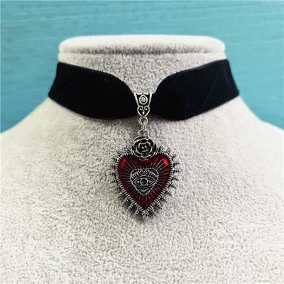 Handmade Black Velvet Vintage Necklace with Various Gothic Jewelry Halloween Gifts