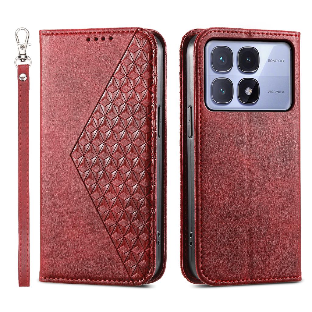 For Xiaomi Redmi K70 Ultra Case Calf Texture PU Leather Phone Cover with Wallet