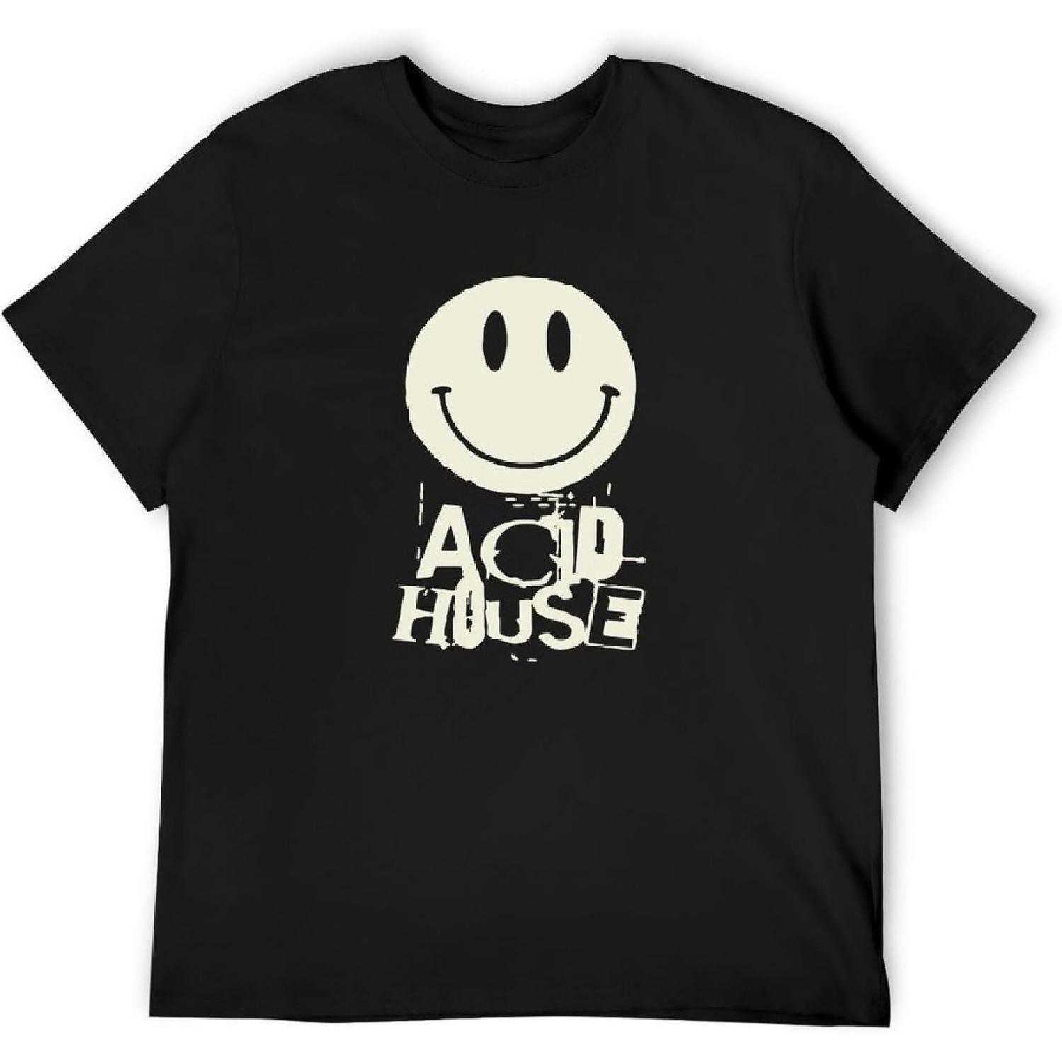 LAYUNSHUDI Acid House Raver Ecstasy Musik Herren T-Shirt Unisex T-Shirts Schwarze Kleidung XXL schwarz