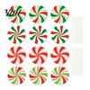 Weather Resistant Christmas Lawn Art 12Pcs Candy Yard Stakes, Hollow Board Garden Decor with Metal Spikes, Easy Install Signs Red White Green Outdoor