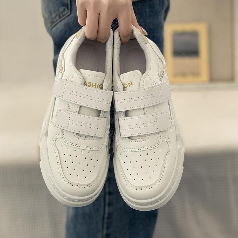 Women's Large Size Casual 2025 Velcro Sports Shoes Comfortable and Non-rubbing Campus Running Height-increasing Women's Shoes