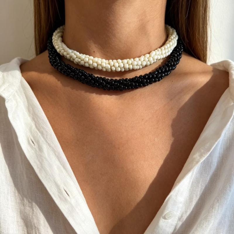 Fashionable Exaggerated Retro Beads Women'S Necklace Bohemian Creative Design Production Banquet Wedding Party Jewelry