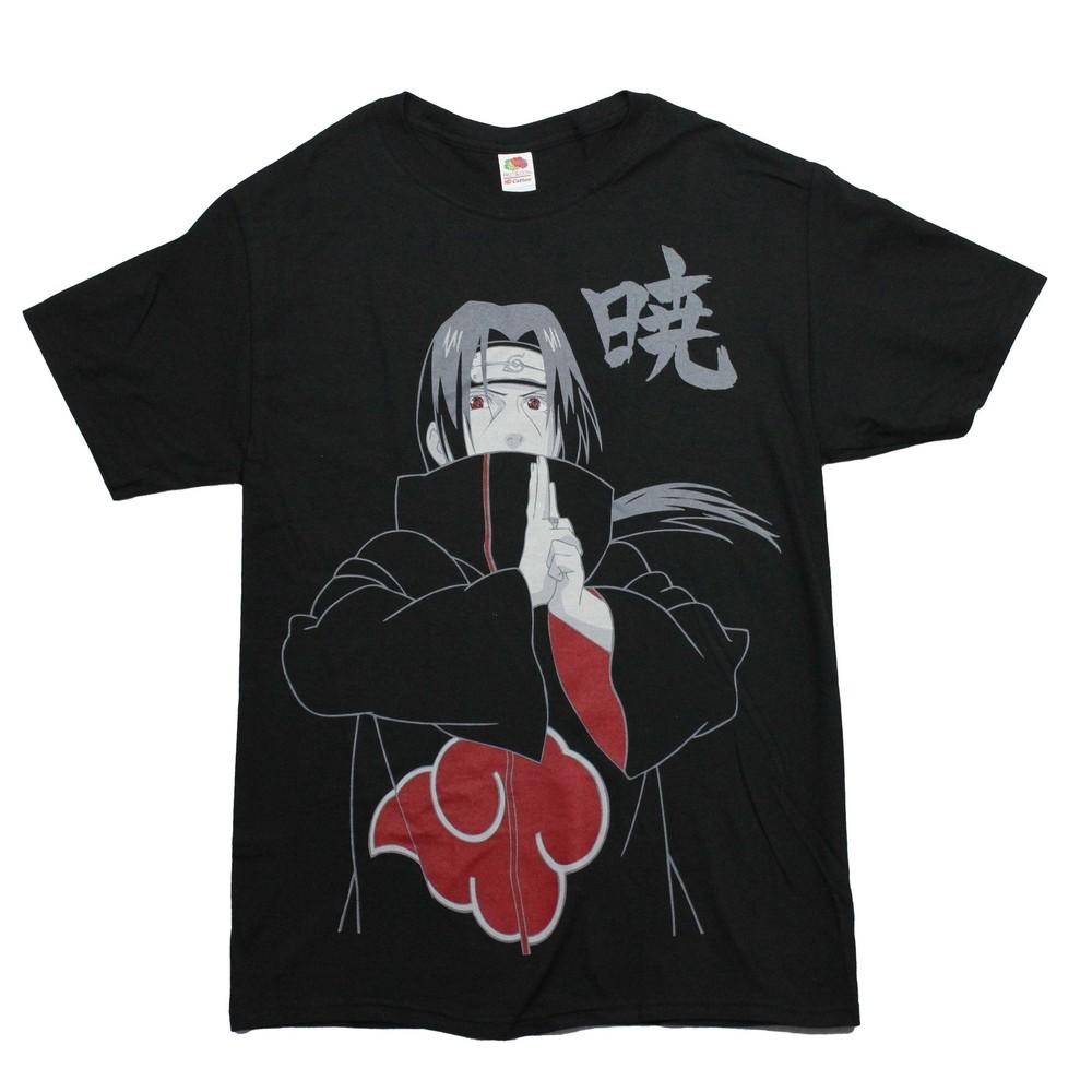 Teen Boys' Cotton T-shirt Summer Casual Graphic Tee Short Sleeve Naruto  Adult T-Shirt - Full Front Image of Itachi Grayscale Image