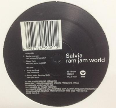 12inch Record RAM JAM WORLD  Salvia WQJB1001 A.K.A. Bounce 1998 Japan Dance  Electronica Used