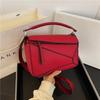 Prosta Jednolita Kolorowa Patchworkowa Torba na Ramię Crossbody z Ziarnistej Skóry Liczi