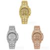 Mans Quartz Watch With Rhinestone Accents And Zinc Alloy Band For Casual Wear