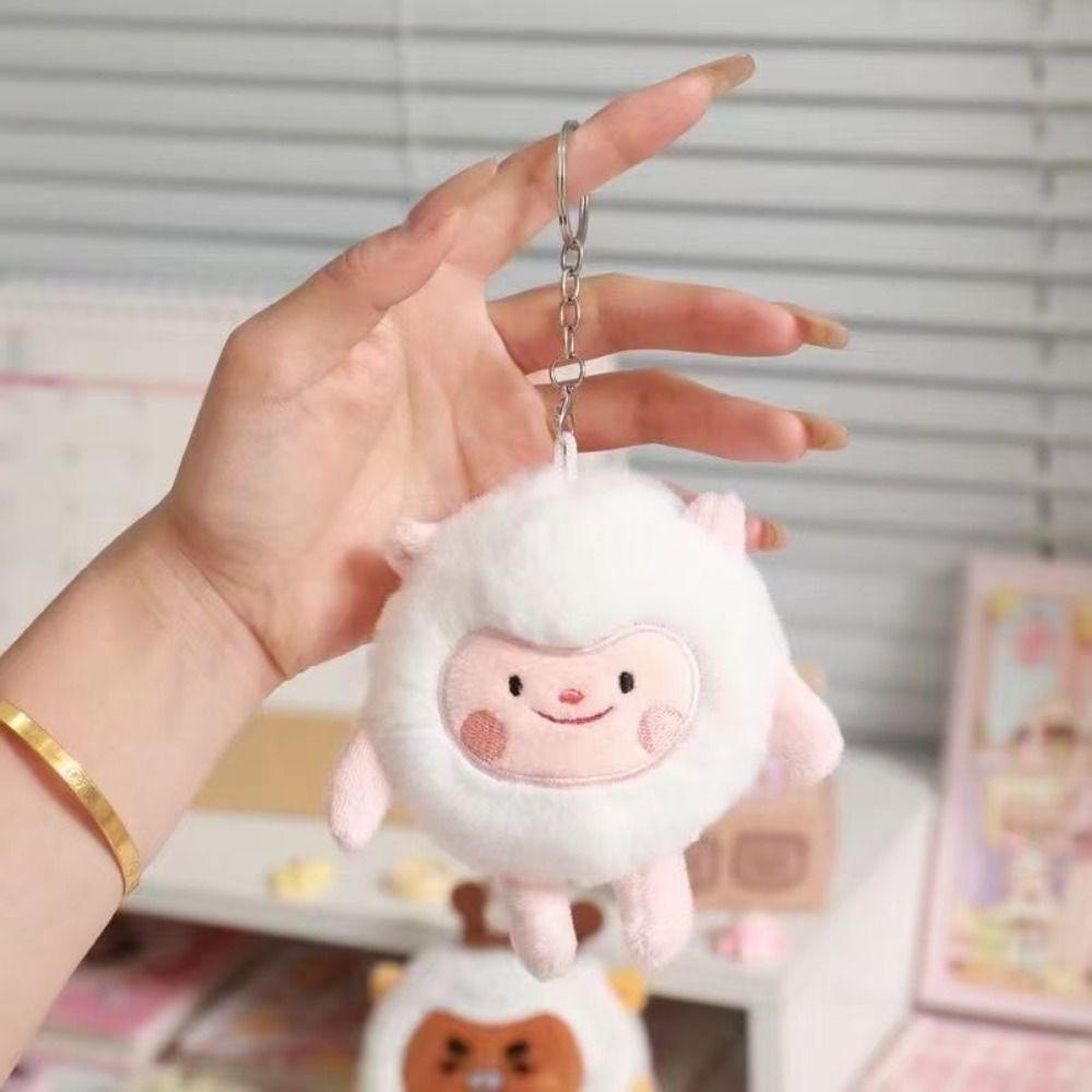 Dongdong Sheep Little Sheep Plush Keychain Bee Sheep Dongdong Sheep Plush Keyring  Children Toys