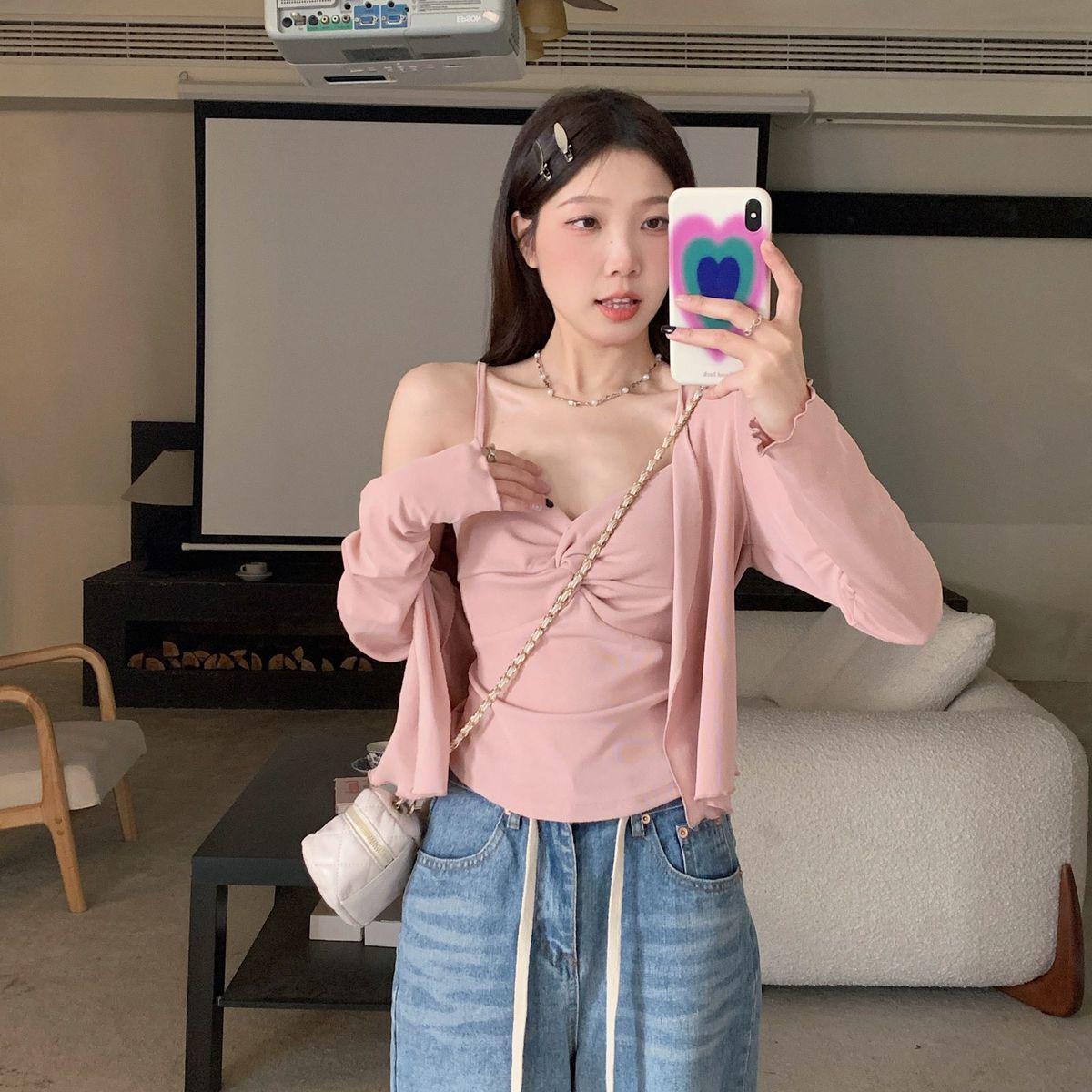 

2026 New Arrivals: Women s Plus Size Spicy Style Camisole and Cardigan Spring/Summer Set Small
