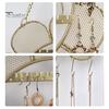 Multi-functional Jewelry Display Rack Earrings Stand with Metal Chain Flower Shape Grid Design Large Hooks Holder Capacity Wall Decoration Hanging