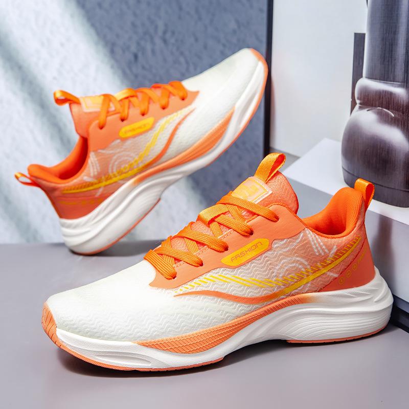 

Мужские и женские кроссовки для бега из рыбной сетки, модные, универсальные, повседневные, студенческие, горячая распродажа 44 оранжевый