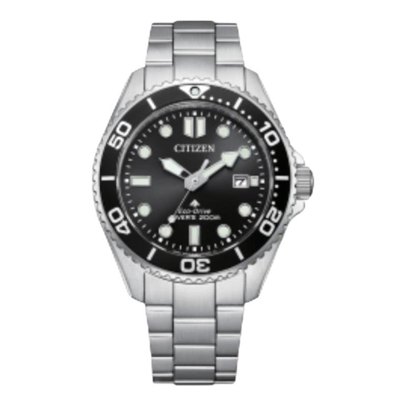 

CITIZEN PROMASTER series 200 meters waterproof solar movement Steel Strap 40.6mm men s watch black dial BN0261-51E чорний