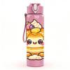 1PC Sweet Pancake Breakfast Art 750ml Color Plastic Sports Water Bottle Leakproof Flip Straw Lid Suitable for Sports Office Home Use