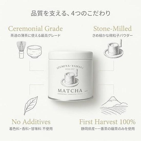 Ocha no Yamaei Shizuoka Prefecture Matcha 30g Can (Usucha Use Premium Additive-Free)