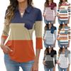 Women's Fashion Casual Lapel Short 3/4 Sleeve Print Shirt Women's Up Tops