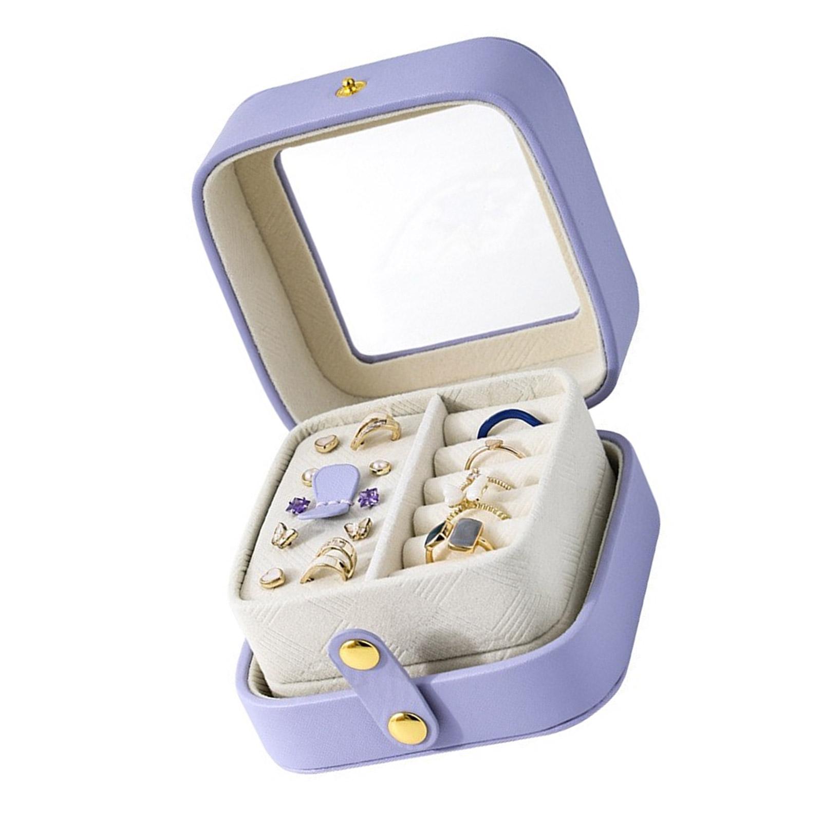 

Travel Friendly Jewelry Storage Case with Multiple Compartments Moisture Resistant Jewellery Container Accessories Box фиолетовый