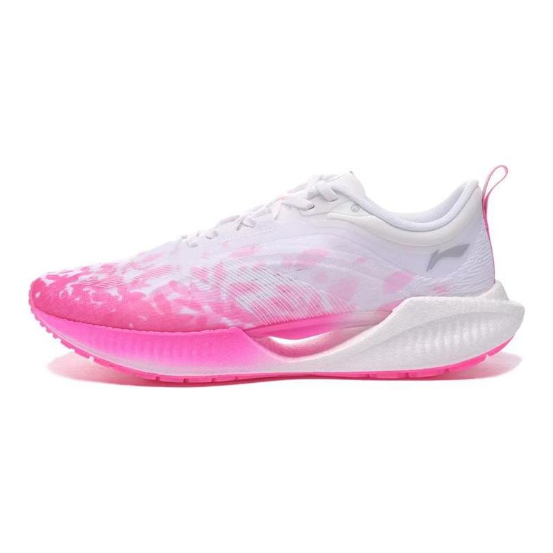 Li Ning Super Light 19 Low Top Running Shoes Men's White Pink Cherry Blossom Limited Edition ARBS001-33