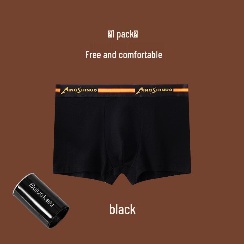 Men's Pure Cotton Comfortable Mid-Waist Boxer Briefs, Breathable & Loose Fit, Youth Plus Size.