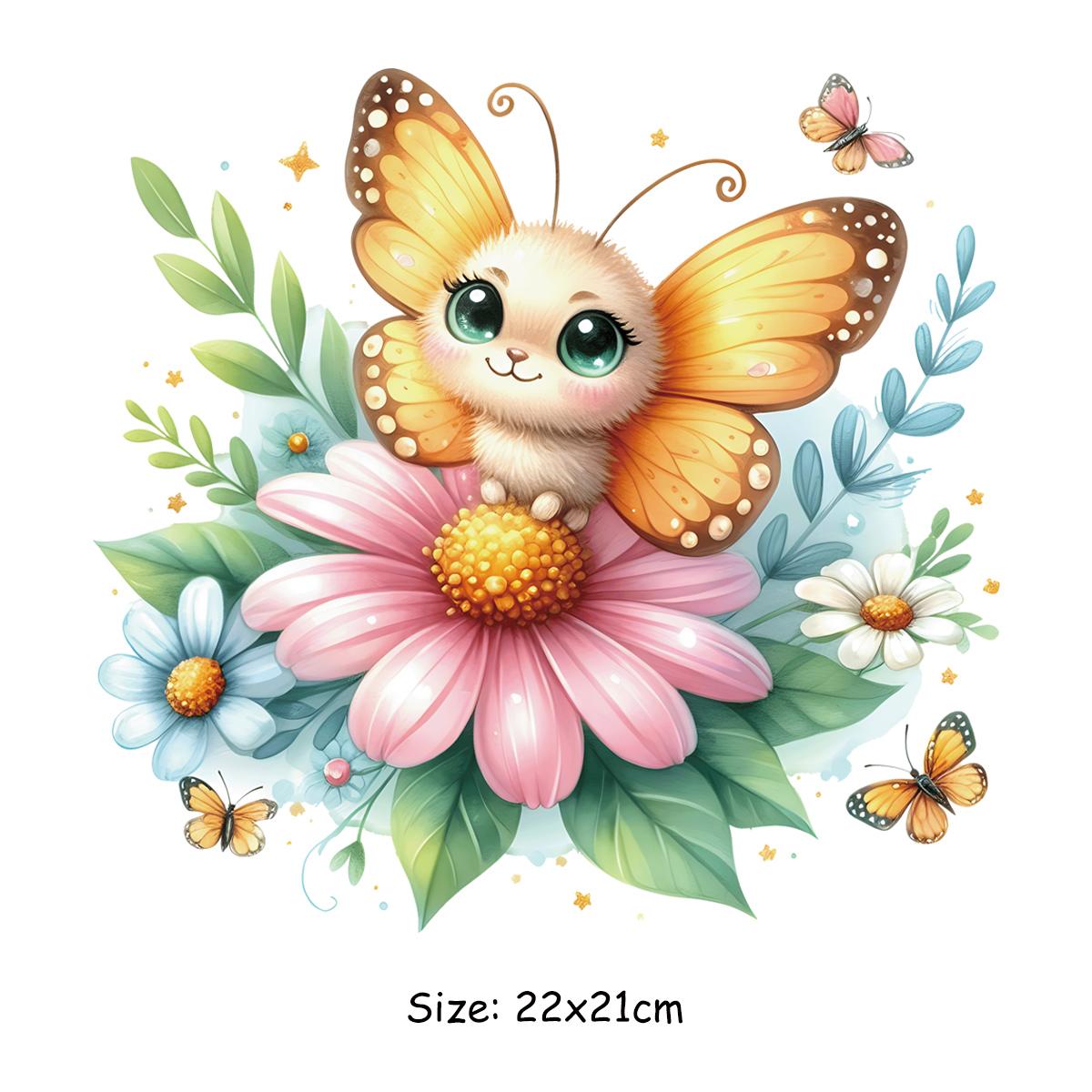 

Нашивки с животными, бабочки, цветы, наклейки, аксессуары для одежды, новые, сделай сам, теплопередача, моющиеся аппликации на одежде, термопресс