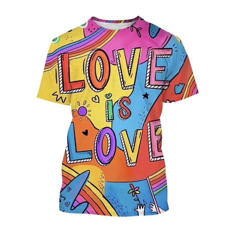 Summer Happy Pride Day Rainbow 3D Print T-Shirts Men Women Short Sleeve T Shirt Oversized Harajuku Y2k Tees Tops Kids Clothing
