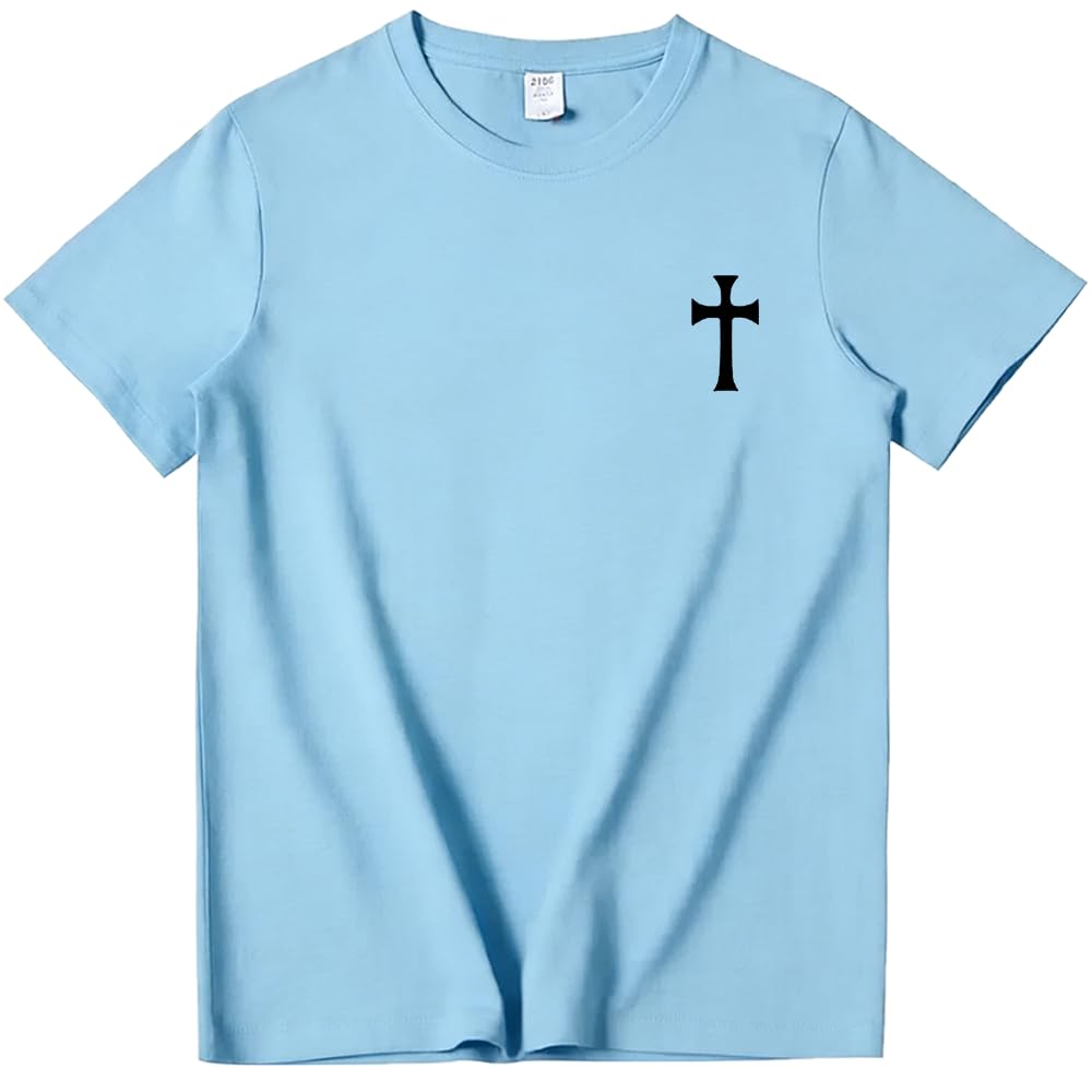 Jesus Cross T-Shirt Christ God Faith Christian Cross Shirt Casual Crew Neck Short Sleeve Graphic Tee Tops for Men Women