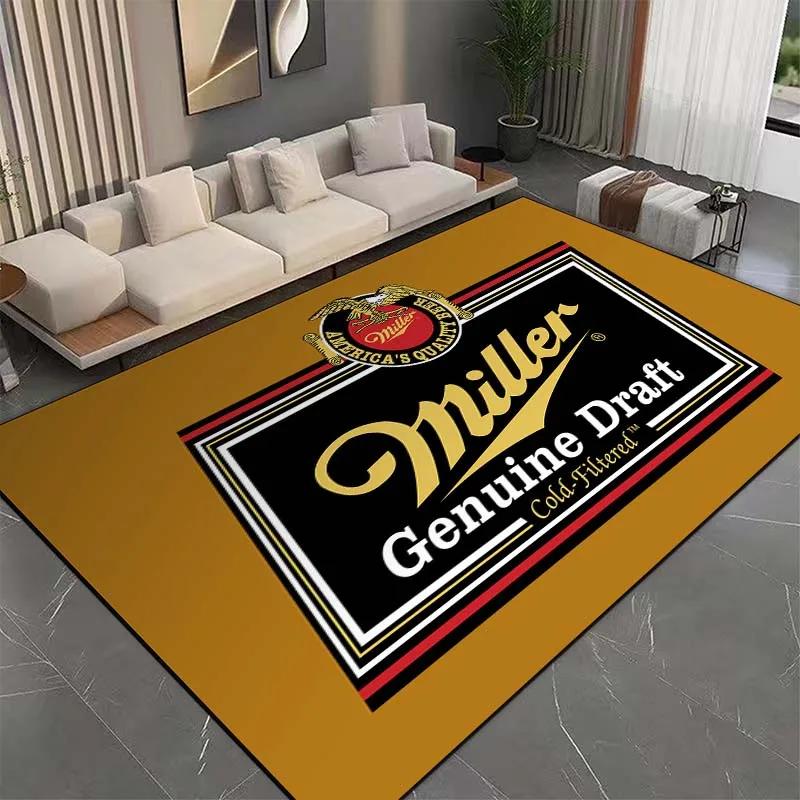 15 Size Genuine Draft M-Miller Pattern Rug Bedroom Living Room Bathroom Mat Creative Door Mat Area Rug Beer Bar Decor Carpets