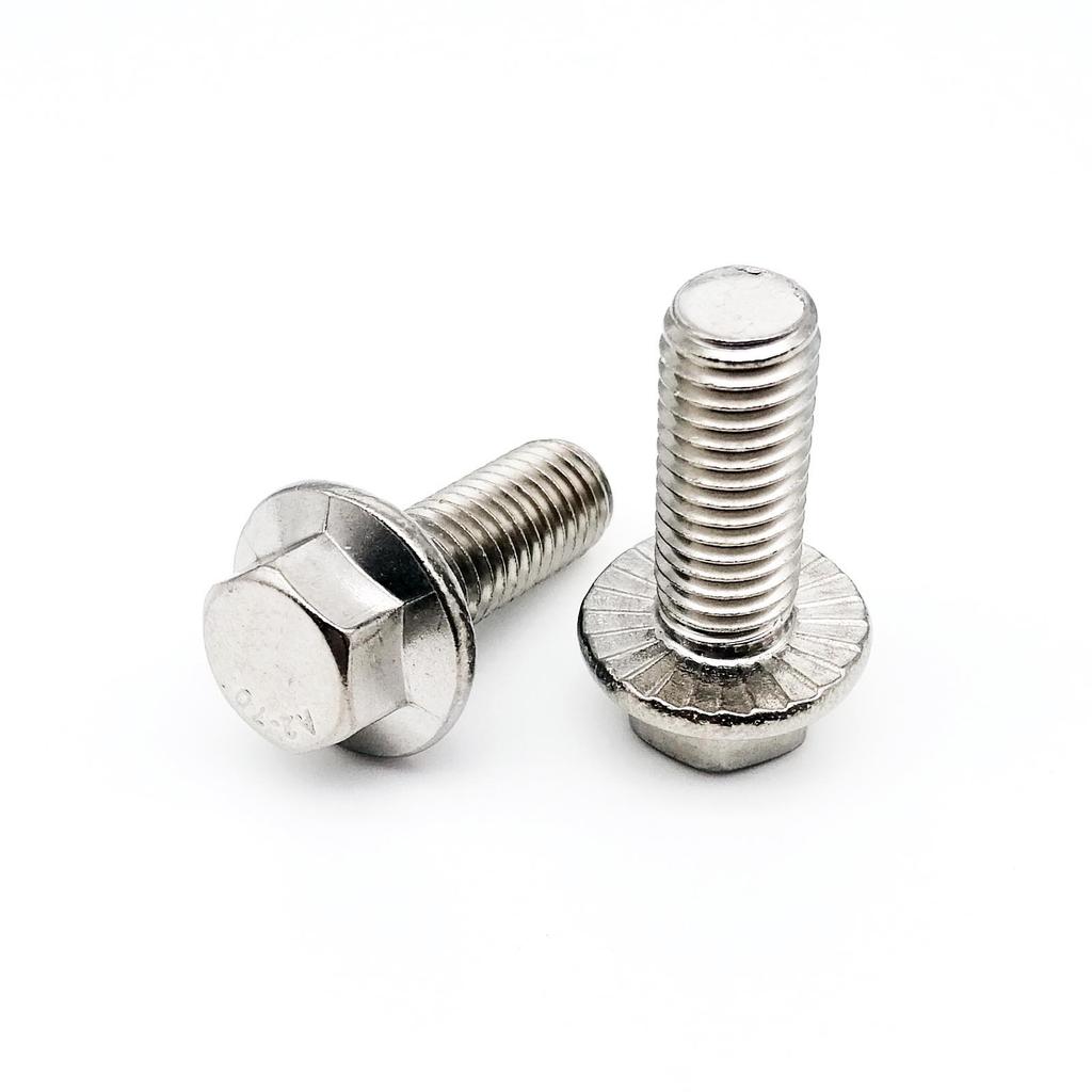 304 Stainless Steel Metric Thread GB5787 Hexagon Head with Serrated Flange Cap Screw Hex Washer Head Bolt M4 M5 M6 M8 M10 M12