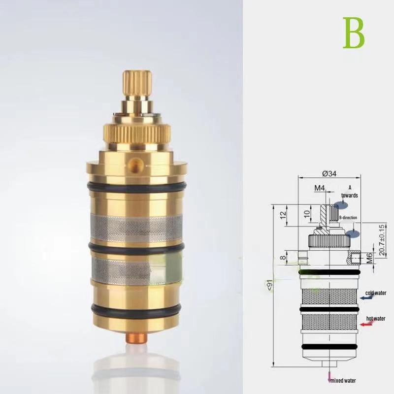 Cartuș termostatic pentru duș din cupru integral pentru reglare rapidă cald/rece