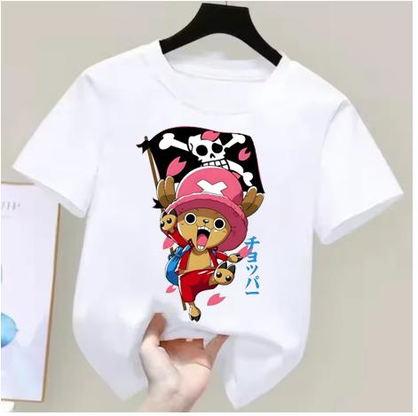 One Piece Boys and Girls Tshirt Summer Childrens Anime Tshirt Cute Clothes Fashion Cartoon Tshirt Birthday Gift Top