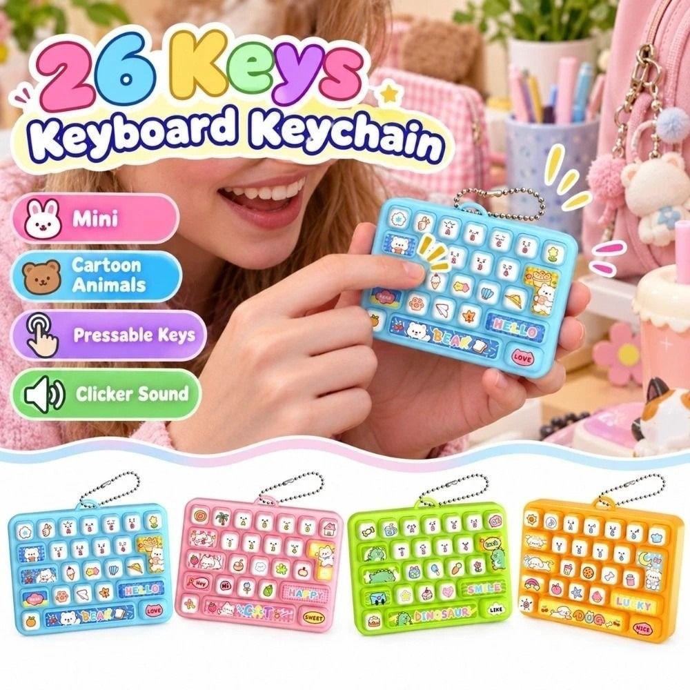 Animals Fingertip Button Keyring Mini Keyboard Clicker Keychain Bag Ornaments